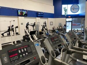 A set of treadmills